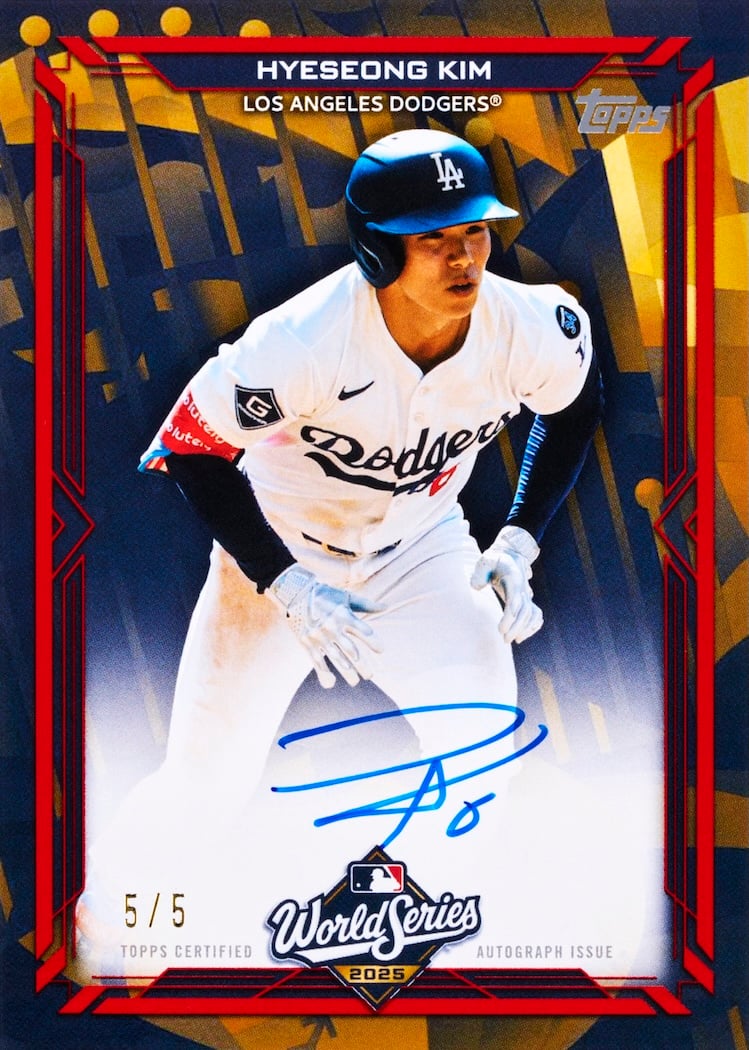 2026 Topps Series 2 Baseball World Champion Autograph Hyeseong Kim Los Angeles Dodgers 5/5