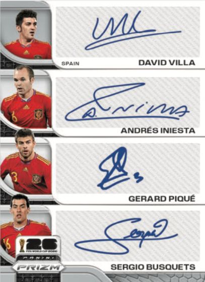 2026 Panini Prizm FIFA World Cup Quad Autographs Multi-Signed Card