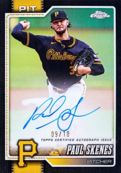 2026 Topps Chrome Base Autograph Black Paul Skenes Pittsburgh Pirates 09/10