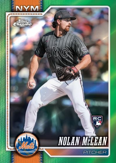 2026 Topps Chrome Nolan McLean Green Parallel New York Mets RC