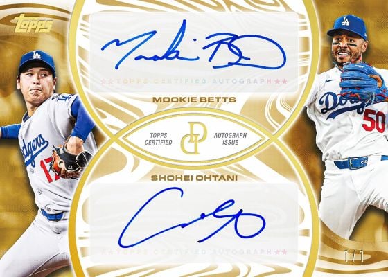 2026 Topps Dynamic Duals Dual Autograph Shohei Ohtani Mookie Betts Gold 1 of 1