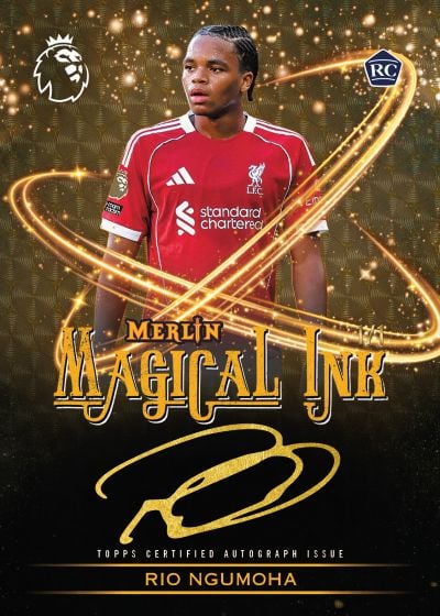 2026 Topps Merlin Premier League Merlins Magical Ink Rio Ngumoha Autograph