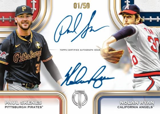 2026 Topps Tribute Baseball: Checklist, Release Date, and What to Expect 11 2026 Topps Tribute Dual Autographs Paul Skenes Nolan Ryan