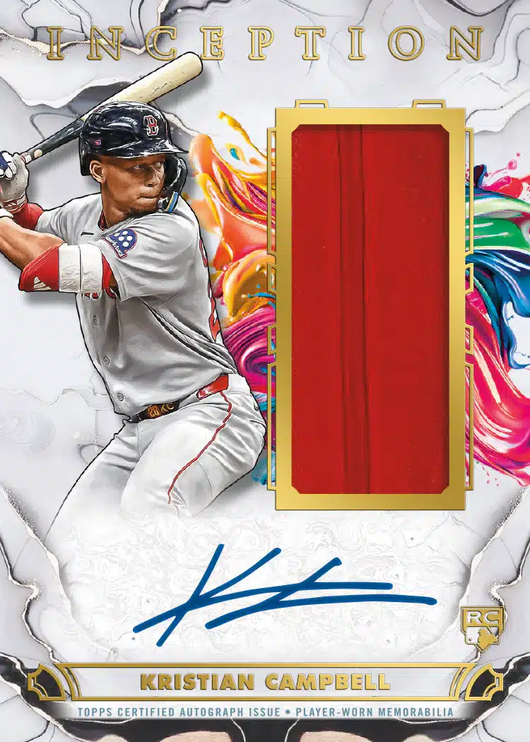 2025 Topps Inception Baseball: Checklist, Hits, and Set Breakdown 13 2025 Topps Inception Baseball Rookie Autograph Patch Kristian Campbell RC