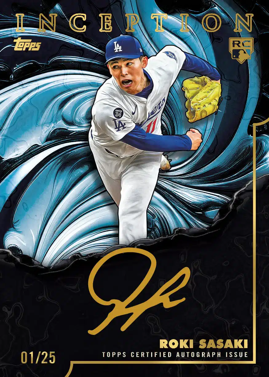 2025 Topps Inception Baseball: Checklist, Hits, and Set Breakdown 18 2025 Topps Inception Baseball Gold Ink Autograph Roki Sasaki RC 01/25