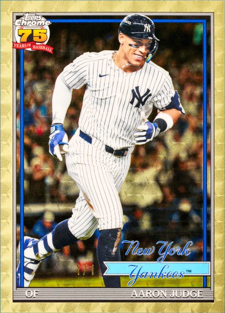 2026 Topps Chrome 1991 Topps Aaron Judge New York Yankees Superfractor 1/1