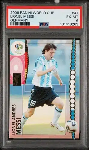 The Ten Most Graded Lionel Messi Cards of All Time 5 Lionel Messi 2006 Panini World Cup Germany Base #47 PSA 10