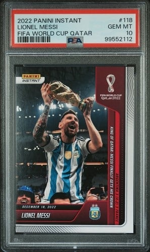 Lionel Messi 2022 Panini Instant FIFA World Cup Qatar #118 PSA 10
