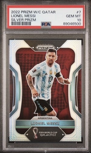 Lionel Messi 2022 Panini Prizm World Cup Qatar #7 PSA 10
