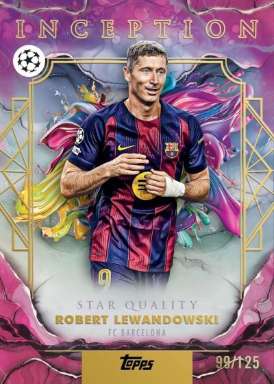2026 Topps Inception UEFA Club Competitions Robert Lewandowski Star Quality Magenta 99/125