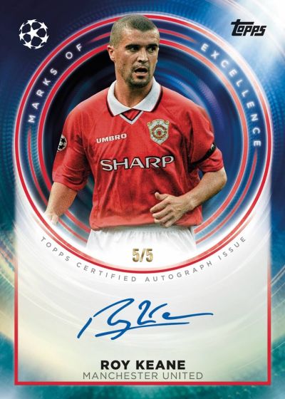 2026 Topps Inception UEFA Club Competitions Roy Keane Marks of Excellence Auto Red 5/5