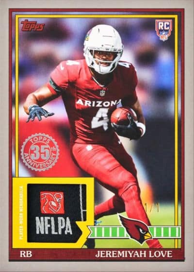 2026 Topps Flagship Football Jeremiyah Love 1991 Topps Relic Platinum 1/1