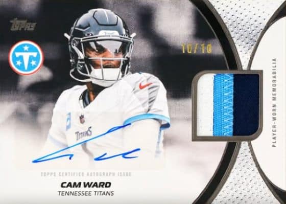 2026 Topps Flagship Football Cam Ward Patch Autograph 10/10