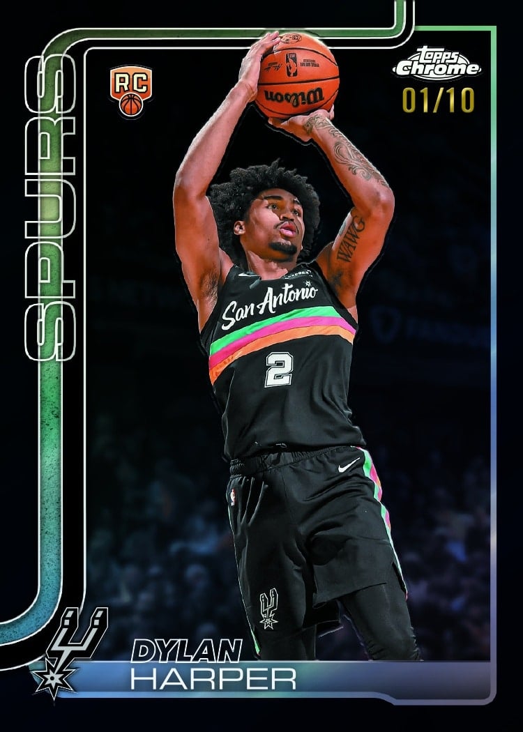 2025-26 Topps Chrome Update Basketball Dylan Harper Black Parallel RC