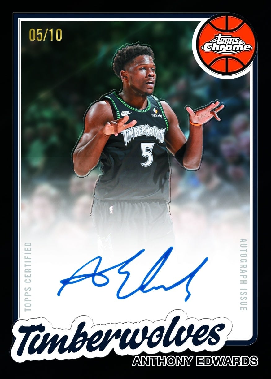 2025-26 Topps Chrome Update Basketball Anthony Edwards 1980-81 Autographs 05/10