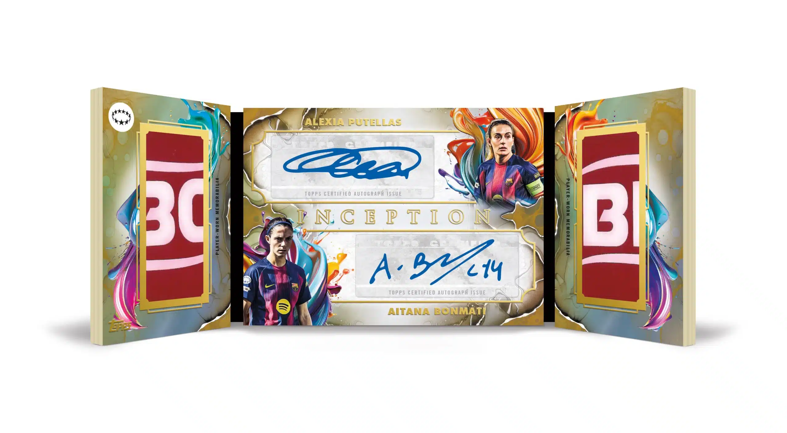 The Best Cards in 2025-26 Topps Inception UEFA Club Competitions 18 2026 Topps Inception UEFA Club Competitions Dual Autographed Patch Booklet