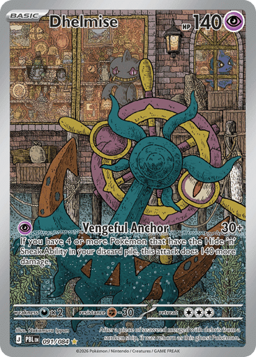 2026 Pokémon TCG Pitch Black Dhelmise Illustration Rare 091/084