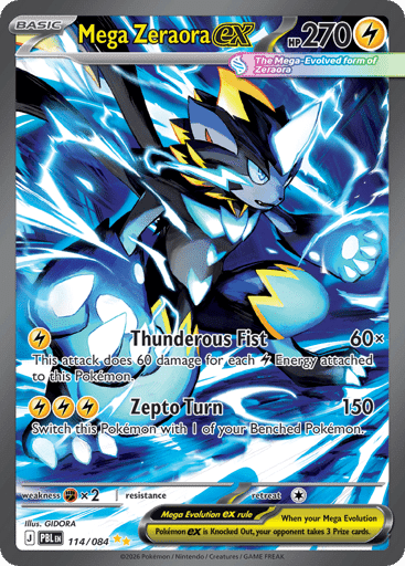 2026 Pokémon TCG Pitch Black Mega Zeraora ex Special Illustration Rare 114/084