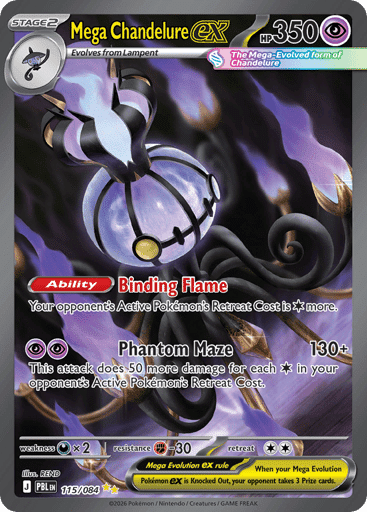 2026 Pokémon TCG Pitch Black Mega Chandelure ex Special Illustration Rare 115/084