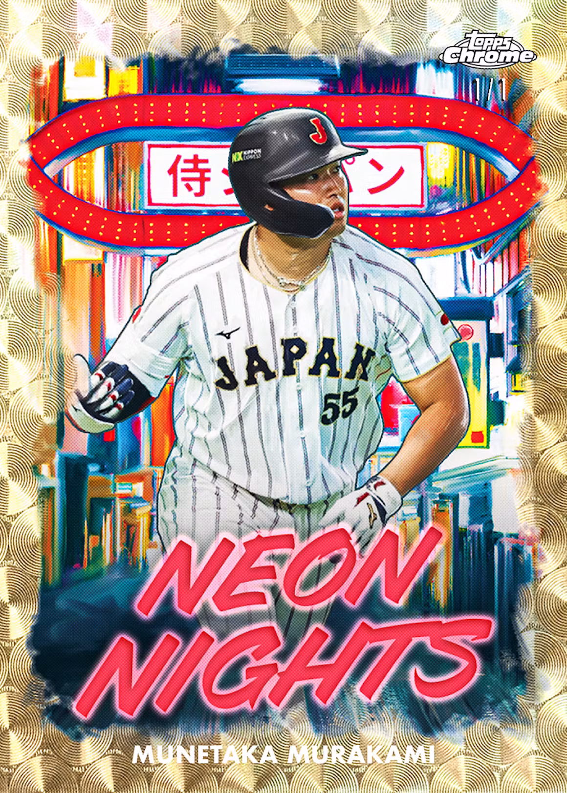 2026 Topps Chrome Team Samurai Japan Munetaka Murakami Neon Nights SuperFractor 1 of 1