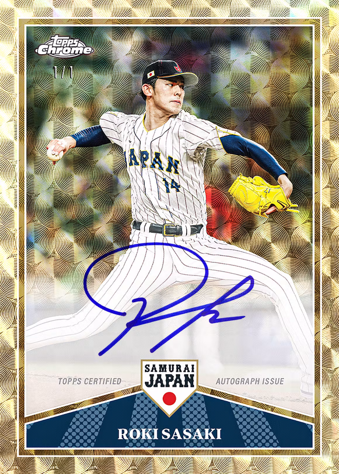 2026 Topps Chrome Team Samurai Japan Roki Sasaki Autograph SuperFractor 1 of 1