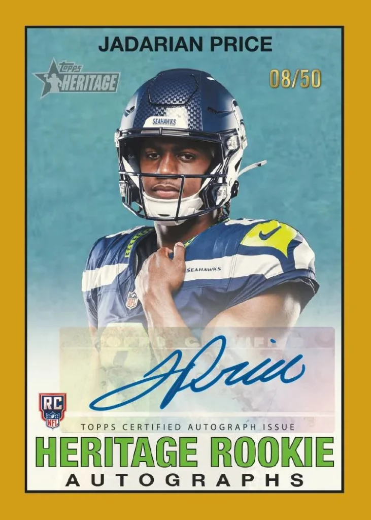 Best Cards to Look For in 2026 Topps Heritage Football 6 2026 Topps Heritage Football Jadarian Price Rookie Autograph